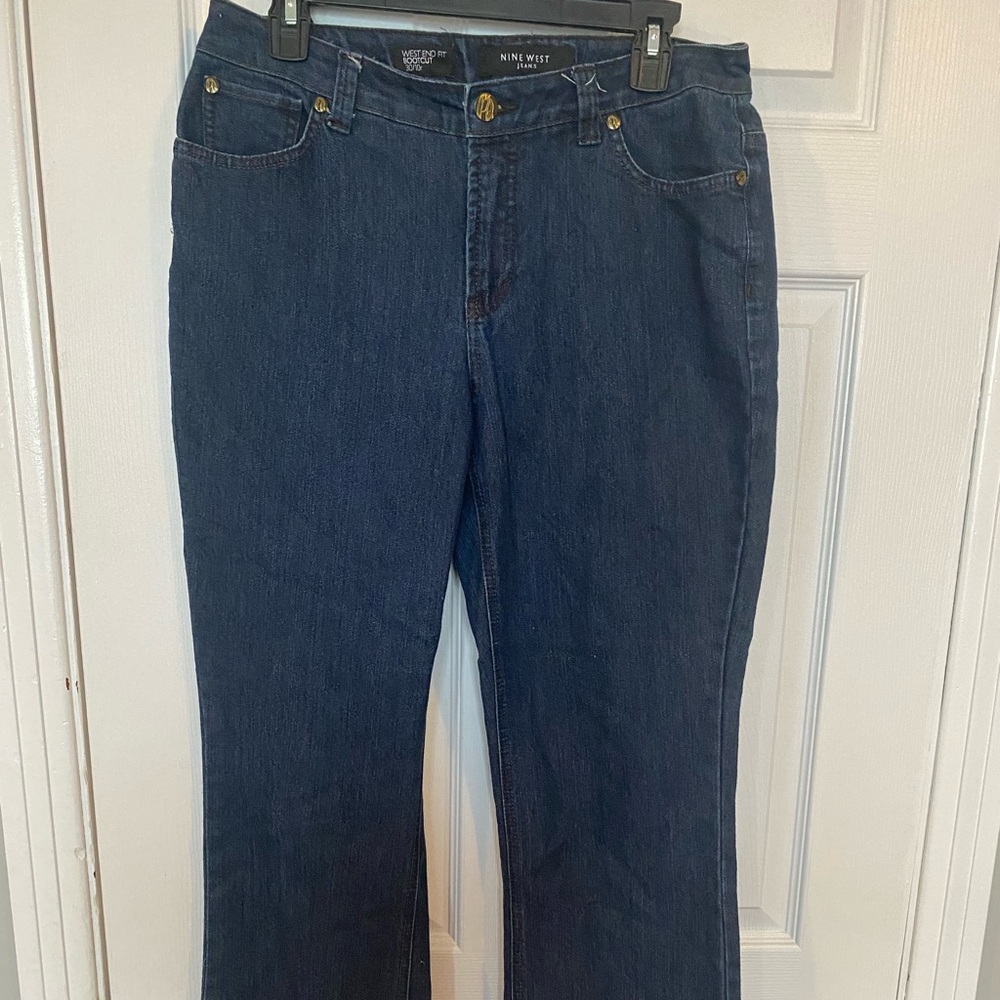 Nine West West End Fit Bootcut Jeans Dark Wash Size 10